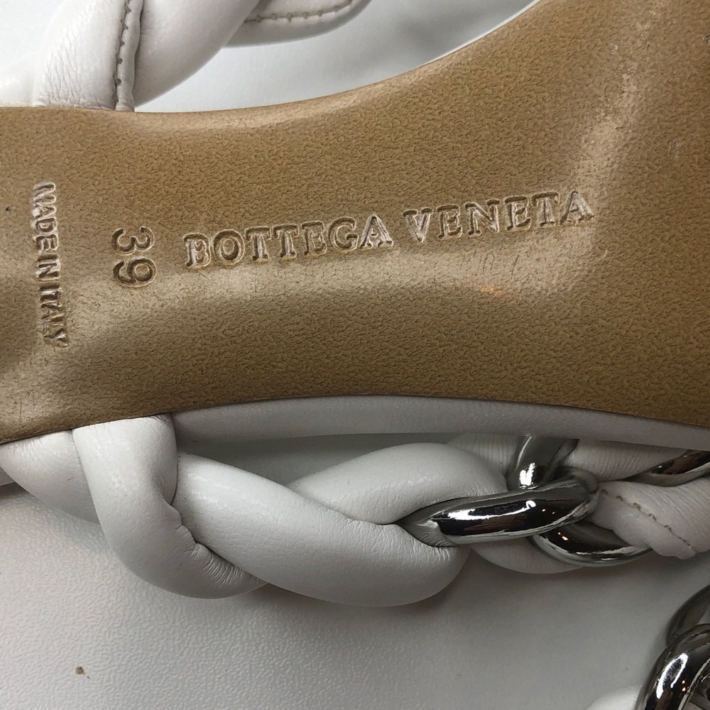Bottega Venetta Dot Sandal White with Silver chain Accent Size 39 EU (7.5-8US) - Picture 12 of 14